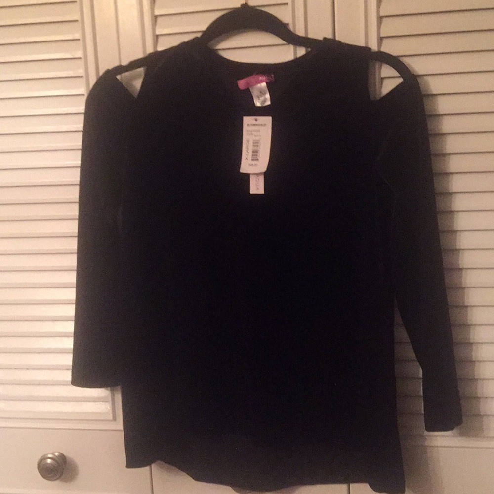 Girls velour cold shoulder top Aqua brand